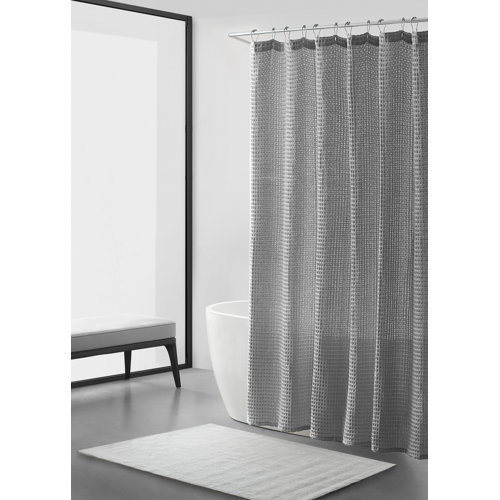 Vera Wang Marled Waffle Grey Shower Curtain Wayfair